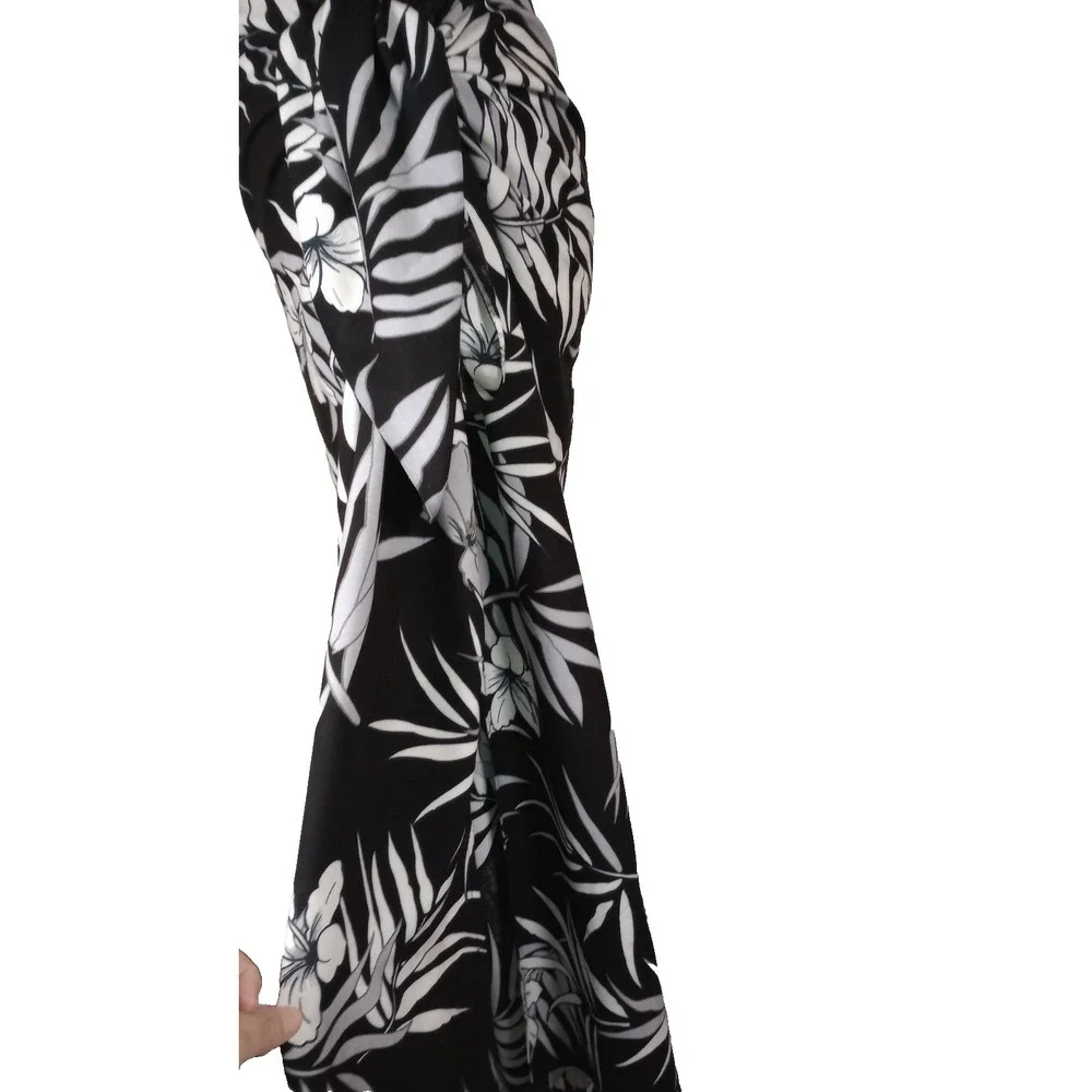 White Stag Black White Floral Sarong Wrap Beach Cover Up Tropical XL